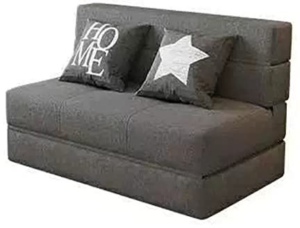 Klappbarer Schlafsessel, Schlafsofa, gemütliche Couch mit Kissen, tragbares klappbares Schlafsofa, Schlafsaal-Spielbett, Wohnzimmermöbel, für Zuhause, Schlafzimmer, Wohnzimmer, Büro, dunkelgrau,