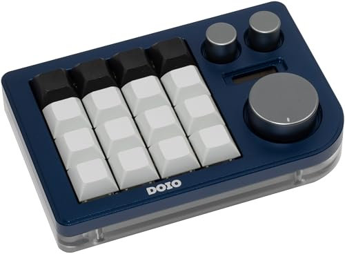 CutiePcs DOIO KB16 Aluminium-Makro-Pad Megalodon Triple Knob, VIA-kompatibel, Mini-Tastatur für Designer (Marineblau)