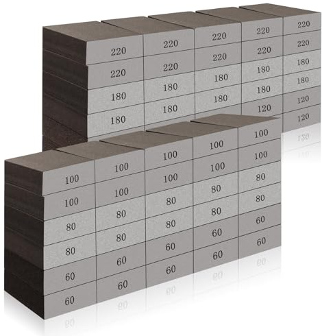 Rocaris 60 Pack Sanding Blocks, 60, 80, 100, 120, 180, 220 Grit
