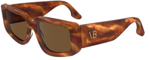 Victoria Beckham Unisex VB670S Sunglasses, 223 Striped Blonde Havana, 54