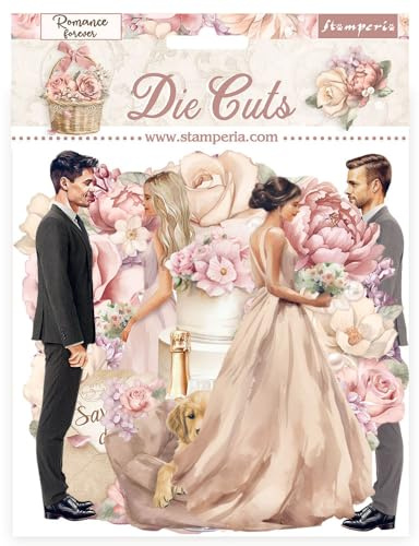 Stamperia DFLDC89 Stanzschablonen Romance Forever Ceremony, Mehrfarbig, 15 x 15 cm