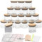MILIVIXAY Lot de 20 petits pots à bougies vides en verre transparent de 113,4 g avec couvercles et kits de fabrication de bougies – Petits pots à bougies vides pour la fabrication de bougies –
