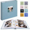 Leinen Fotoalbum Einsteckalbum mit 100 Seiten, Klein Fotoalbum zum Einstecken Fasst 200 Fotos im Format 10x15 Horizontal oder 100 Fotos im Format 13x18 Vertikal (klassisches Cyan-blau)
