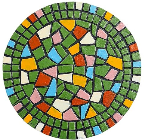 Elitix Trittsteine für Garten Mosaik-Trittstein für Kinder Im Freien 12 / 13 / 15, Runde Mosaikfliesen für Garten-Trittsteine, Gehwegsteine, Pflastersteine für Wege(Color:Green,Size:30cm (12))