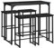 GOKHOMX Bartisch mit 4 Hockern, Set hoher Bartisch mit 4 Hockern, Esstisch für Bar, hoch und Hocker, Tisch für Küche und Stühle, platzsparend, für Haus, Küche, Taverne, Schwarz