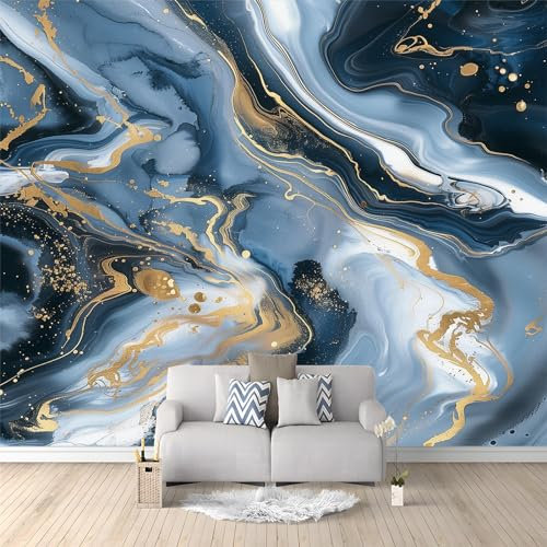 photo murale papier peint 350 x 256 cm décoration intissé tableaux poster muraux tapisserie Marbre bleu panoramique chambre paysage déco salon maison décorative tenture appartement