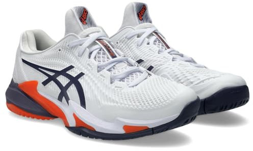 ASICS Herren Court FF 3 Sneaker, Weiss/GRAU-LILA, 44.5 EU