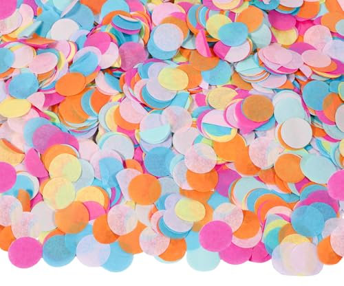 5000 Stück Bunt Konfetti - Groß Pastell für Geburtstag, Hochzeit Mehrfarbig Runde Papierreste 50g für Luftballons, Geschenkbox, Dekoration, Valentinstag
