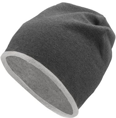 MAPIMANIA Warme Baumwoll-Beanie Unisex, Einheitsgröße, Anthrazitgrau