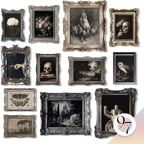 97 Decor Gothic-Wandkunst-Dekor: Dunkle akademische Drucke für Schlafzimmer, Vintage-Gothic-Bilder, Wanddekoration, Hexen-Poster für Zimmer, ästhetisch, stimmungsvolle Halloween-Heimdekoration