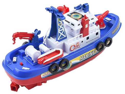 Elektrisches Boot, Feuerwehrboot, Badespielzeug für Kleinkinder, Badespielzeug für Feuerboot, Pool-Feuerwehrmann mit Automatik und interaktivem Spiel für Spaß und Unterhaltung während des Badens