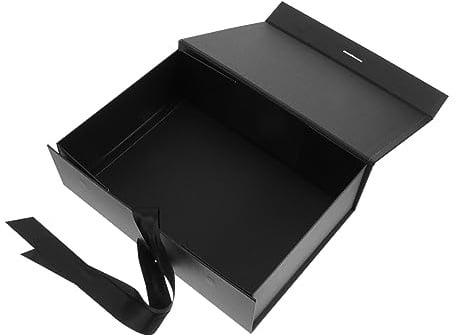 CALLARON Schwarze Geschenkbox aus Kraftpapier Aufbewahrungsbox für Süßigkeiten Magnetische Geschenkbox Geschenkschachtel für DIY Kosmetikverpackung Bonbonhalter für Hochzeit Geburtstag