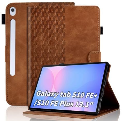 Vkooer Étui pour Samsung Galaxy Tab S10 FE+/ S10 FE Plus 13,1 Premium PU Cuir Folio Housse avec Support de Visualisation Multi Angle et Emplacements pour Cartes Smart Shell pour Galaxy Tab S10 FE+