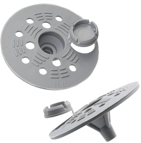AERZETIX - Lot de 50 Rondelles rosaces Ø60 mm pour vis à bois avec capuchon - fixation de panneaux isolant plaque polystyrène extrudé expansé - en plastique - couleur argent