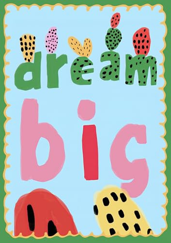JUST GOOD MOOD Poster Kinderzimmer · Dream Big Spruchposter · Motivierende Wanddeko in bunten Farben · Mut & Fantasie fürs Kinderzimmer · Ohne Rahmen Größe 100x150cm