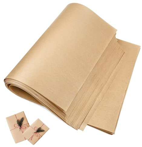 38x50cm Kraftpapierblätter Masse, Braun Geschenkpapier Großes Handwerkspapier für Kunst, Zeichnung, DIY-Projekte, Braune Verpackung für Geschenkversand Verpackung 200 Stück