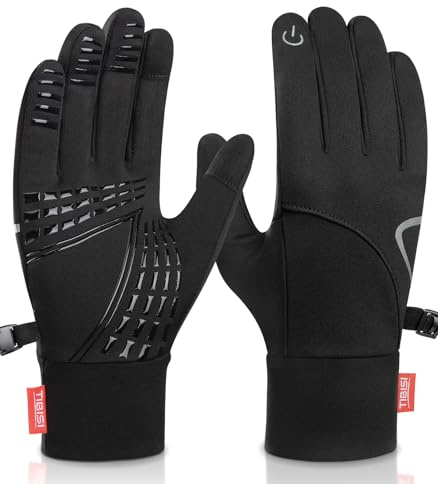 Benirap Handschuhe Herren Damen Fahrradhandschuhe Winter Winddichte Touchscreen rutschfeste Warm Outdoor Sporthandschuhe Wasserabweisender Schutz Thermo Laufhandschuhe Radfahren Wandern Laufen