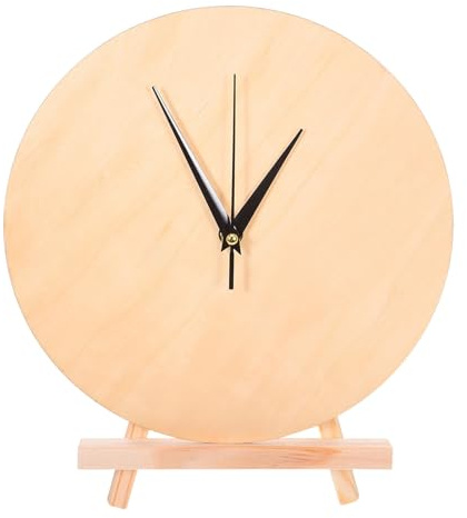 TOYANDONA 1 Set unfertiger Uhrenrohling aus Holz: DIY-Uhrengesicht – 30,5 cm rundes Zifferblatt mit Zeiger und Staffelei zum Basteln, Malen, Schreibtischdekor, Klassenzimmerprojekte