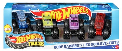 Hot Wheels Monster Trucks Set 4 Veicoli Giocattolo (stili assortiti)