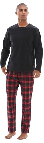 SaneShoppe : Ensemble de Pyjamas pour Hommes, Haut en Polaire Thermique, Bas en Coton, vêtements de détente.