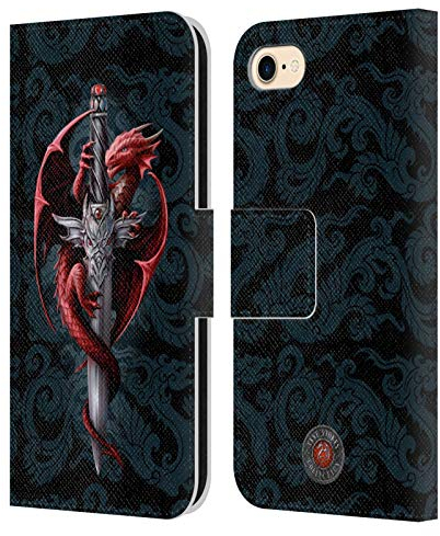 Head Case Designs Offizielle Anne Stokes Dolch Drachen Leder-Wallet-Hülle Kompatibel mit Apple iPhone 7/8 / SE 2020 & 2022