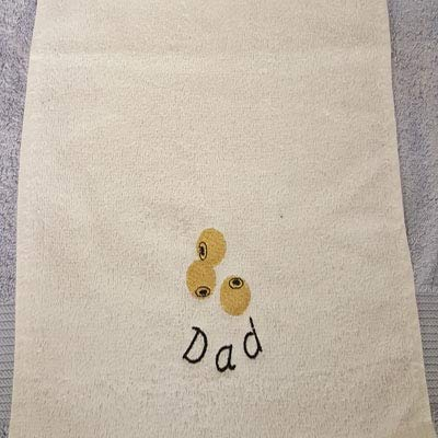 EFY Personalised Terry Towelling BOWLS Sports Towel Embroidered With A Curved Personalised Name - 50x30cm (Navy)