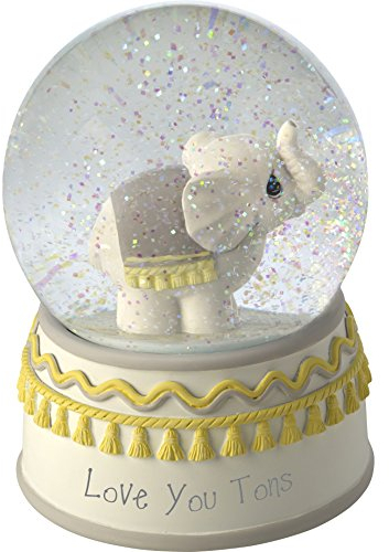 Precious Moments Schneekugel mit Elefanten-Motiv, Kunstharz/Glas, Grau