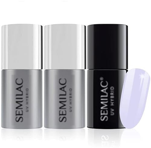 Semilac Base Coat, Top Coat & UV Gel Colour Polish. Long Lasting, Chip Resistant & Easy To Apply. 127 Violet Creme Colour UV Gel Nail Varnish. Perfect For Manicure or Pedicure.