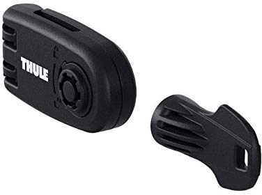 Wheel Strap Lock Thule, une serrure individuelle et une clé.