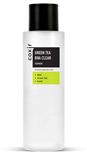 COXIR Grüntee BHA Toner (150ml, 5,07 fl.oz.) | BHA Peeling | Kühlende Hautpflege | Klärend