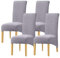 Leorate Large Size Dining Room Hotel Fleece Fabric Stretch Chair Cover Pack 2 4 Pack of 6 (1 Beige, Pack of 4) (Light grey, 4PCS)