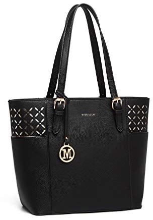 Miss Lulu Tasche Damen Shopper handtasche Elegantes Schultertaschen Laser-Gravur Große Henkeltasche mit verstellbarem Schulterriemen