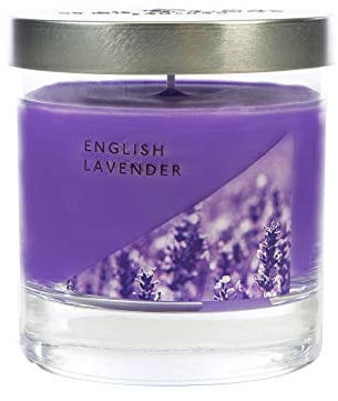 WAX LYRICAL Medium Wax Fill Candle English Lavender.Burn Time Approx 50 Hours Jar, Silver