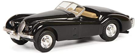 Schuco 452651600 Jaguar XK 120, mit beigem Interieur, Modellauto, 1:87, blau-metallic