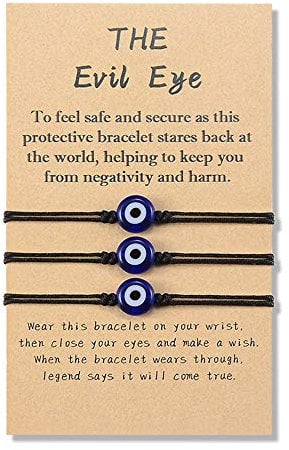 YELUWA 3Pcs Black Evil Eye Bracelet for Women Men Good Luck Jewelry Nazar Kabbalah Protection Couple Friendship Family Ojo Turco Strings Lucky Charm Gifts for Birthday
