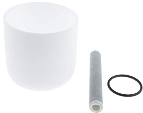 Tubayia 6 Inch C Key Quartz Crystal Singing Bowl Musical Instrument for Sound Healing & Yoga Meditation (White)