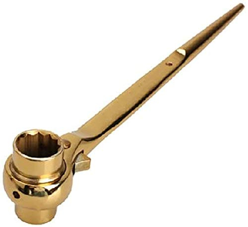 19mm-22mm Sechskantgerüst Podger Ratsche Schraubenschlüssel Ratsche Steckschlüssel (Gold)
