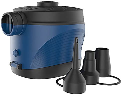 Electric Air Pump, Battery Pump, 2 in 1 Inflate and Deflate Electric Pump with 3 Air Nozzles for Inflatable Mattress, Sofa, Air Mattress Pool, Boat, Swimming Ring (Black)