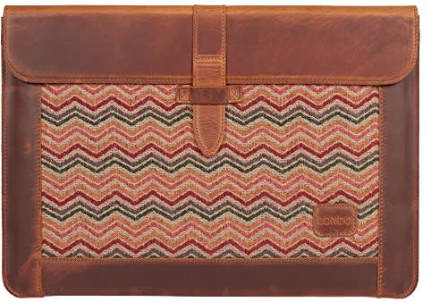 Londo Top-Grain Leder MacBook Tasche Laptop Hülle für MacBook Pro und MacBook Air – 14 Zoll & 13 Zoll (M4, M3, M2, M1, Pro, Max) 13,3 Zoll, iPad Pro 12,9 Zoll – Modellen von 2020 bis 2024