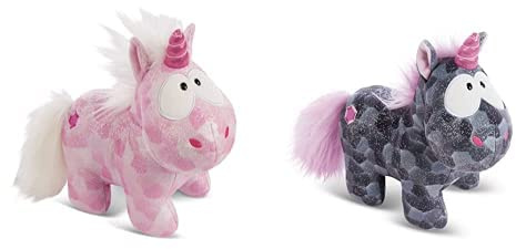 NICI Geschenkset Kuscheltier Einhorn Diamond Pink und Dust 22cm