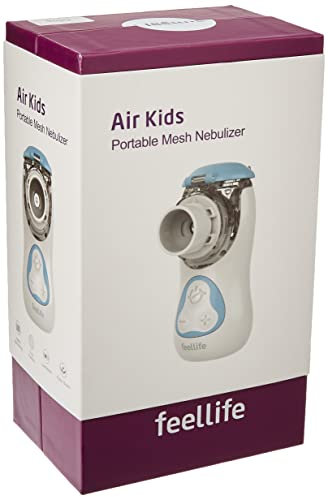 FEELLIFE Inhalator Vernebler, Inhalationsgerät für Atemwegserkrankungen wirksam, Inhaliergerät für Kinder und Erwachsene, Einstellbarer Sprühnebel, mit 2 Zerstäubermembran