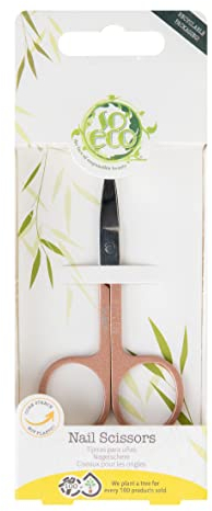 So Eco Nail Scissors - Curved Stainless Steel Nail Trimmers, Rose Gold Finish, Ergonomic Grip, Plastic-Free Packaging, Vegan & Cruelty-Free
