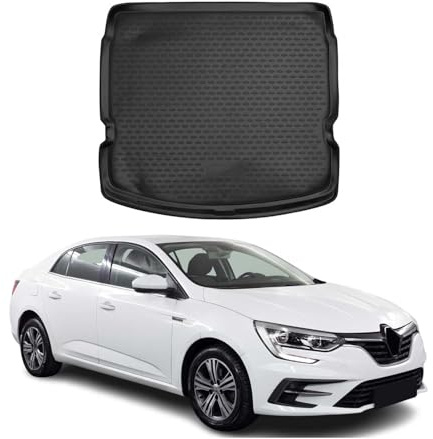 OMAC Kofferraummatte Kofferraumwanne kompatibel mit Renault Megane 2016-2020 Gummi TPE Schwarz