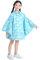 Regenponcho Kinder Mädchen Regencape Regenmantel Cape Kinder Blau gedruckt XL 9 Jahre 10 Jahre 11 Jahre 12 Jahre