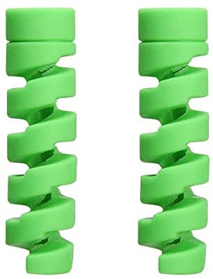 BestAlice 20 PCS Charger Cable Saver, Flexible Spiral Tube Wire Management Organizer Protective Cord Sleeve, Silicone Cable Wire Protector, Green