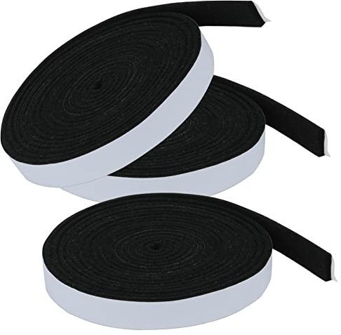 Carkio 3Pack 1/2 x 1/8 10Feet Grill Gasket Seal Tape, Smoker Gasket Seals, High Temp Grill Gasket Self Stick Felt, High Heat BBQ Smoker Gasket Fireproof Tape for Smokers Lid