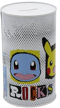 CyP Brands Pokemon Spardose aus Metall, versiegelt, groß, Mehrfarbig, offizielles Produkt
