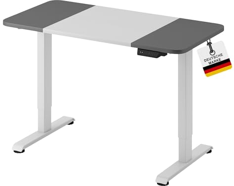 Albatros Höhenverstellbarer Schreibtisch Lift 4P12, 120 x 60cm Weiss/Grau– Schreibtisch Höhenverstellbar Elektrisch mit Digitaldisplay – Optimal als Stehschreibtisch, Bürotisch oder Standing Desk