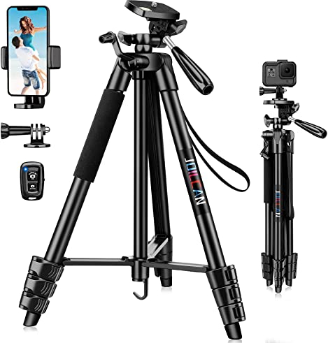 JOILCAN 137cm Handy Stativ Ständer, Selfie Stativ für Smartphone mit Handyhalter & Fernbedienung, Compatible with iOS/Android, Ausziehbar Kamera Stative für iPhone/Samsung/Huawei/Klein Camera