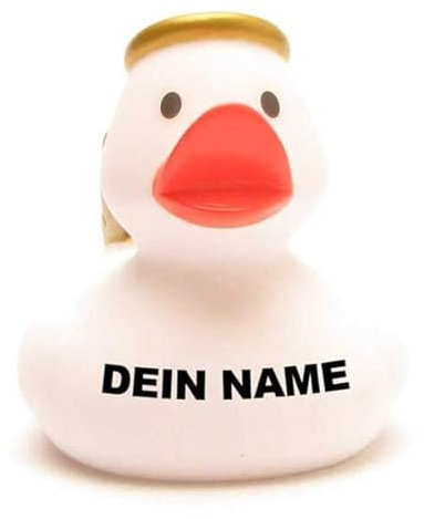 Badeente - personalisierbar (Engel mit goldenen Flügeln Ente)